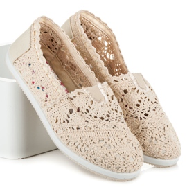 Seastar Slipons de renda bege 1