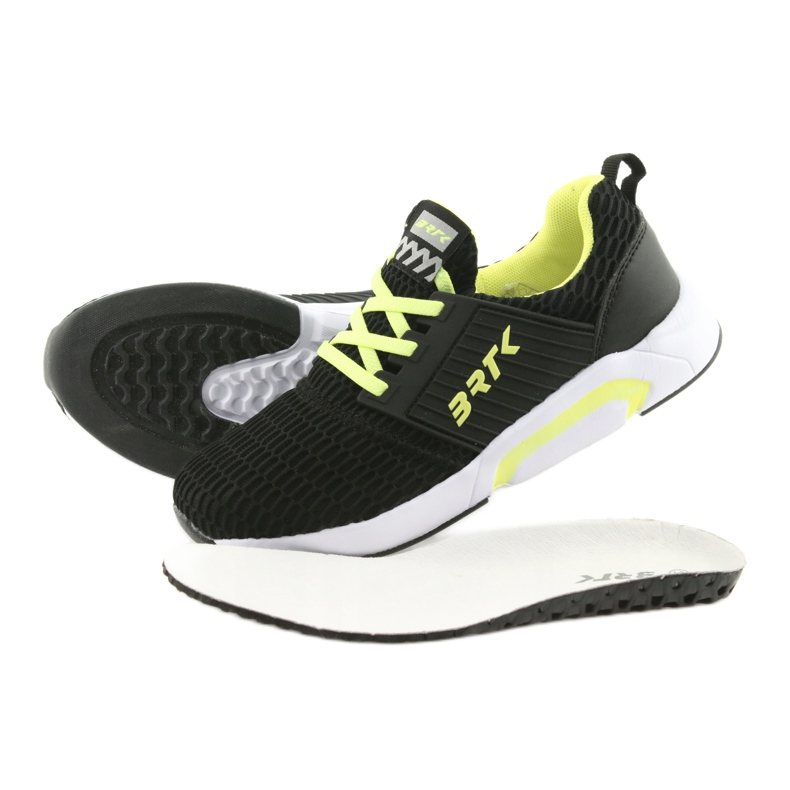 Bartek 58110 sapatos esportivos pretos de encaixe amarelo 5