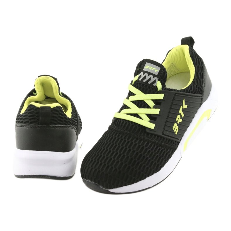 Bartek 58110 sapatos esportivos pretos de encaixe amarelo 4