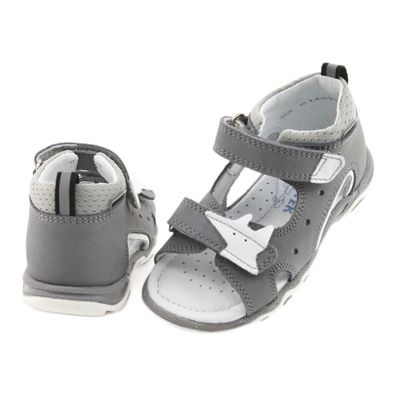 Nabos masculinos Sandals Bartek 51489 cinza branco 4