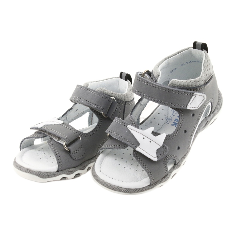 Nabos masculinos Sandals Bartek 51489 cinza branco 3
