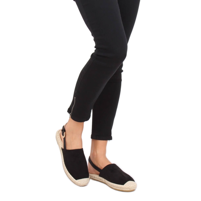 Alpercatas pretas com salto aberto preto HH-119 Preto 1