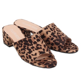 Leopardo de salto alto QL-89 Leopard castanho 2