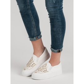 J. Star Slipons brancos com strass 1