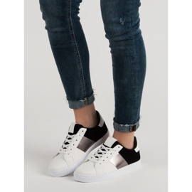 Calçados esportivos confortáveis branco preto 1