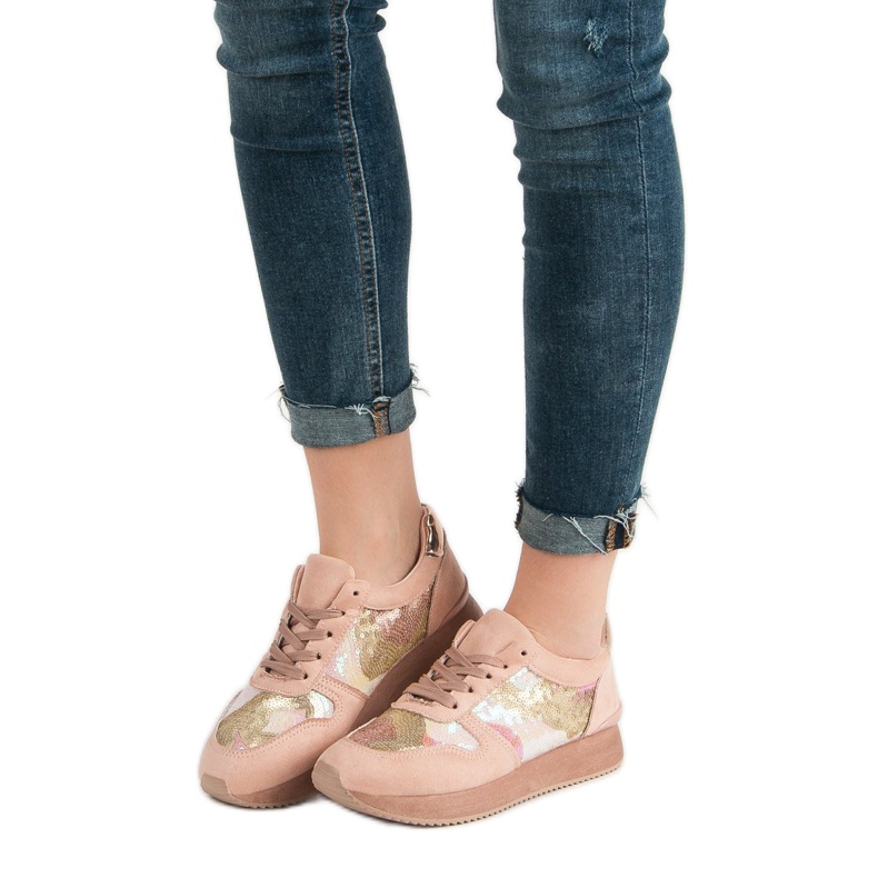 Seastar Calçados Esportivos Com Lantejoulas rosa 2