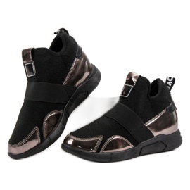 Tênis cunha deslizante preto 1