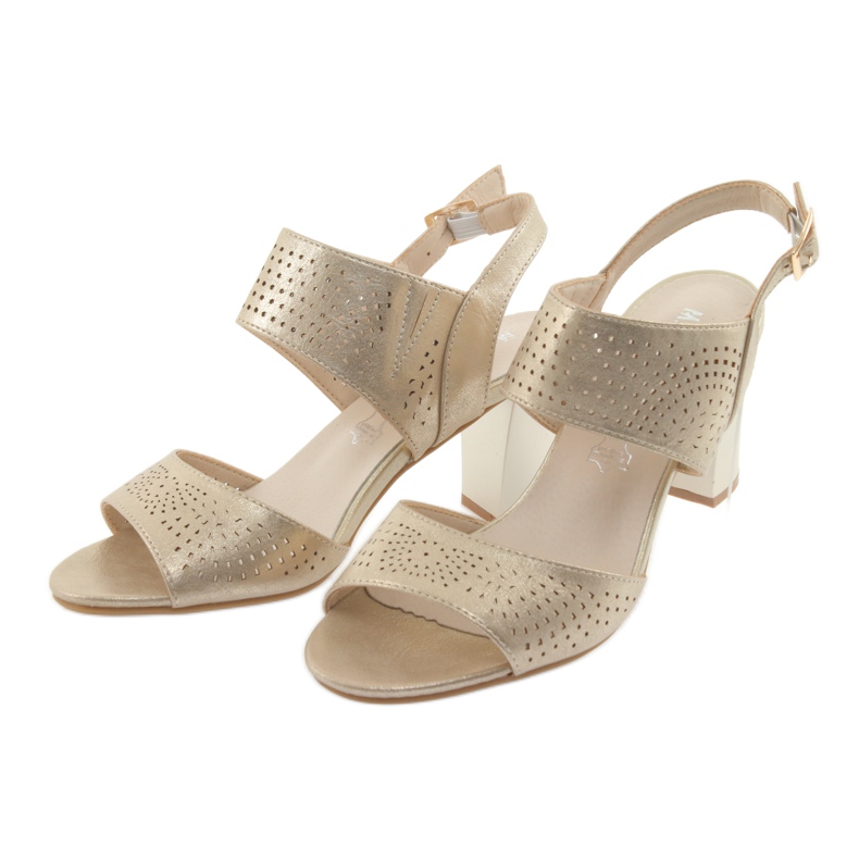 M.Daszyński Sandálias palmilha de couro Daszyński amarelo 3