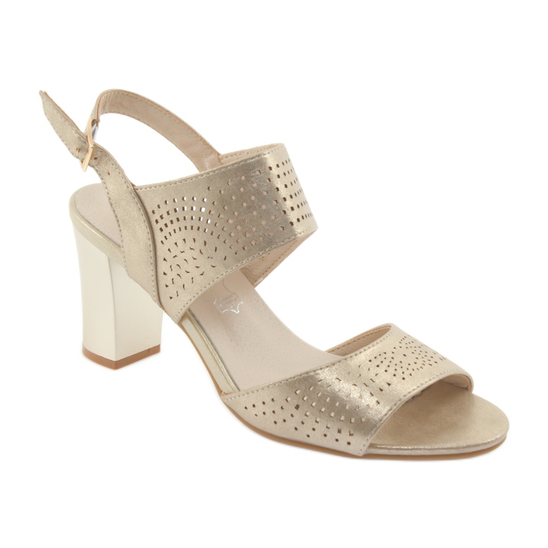 M.Daszyński Sandálias palmilha de couro Daszyński amarelo 1