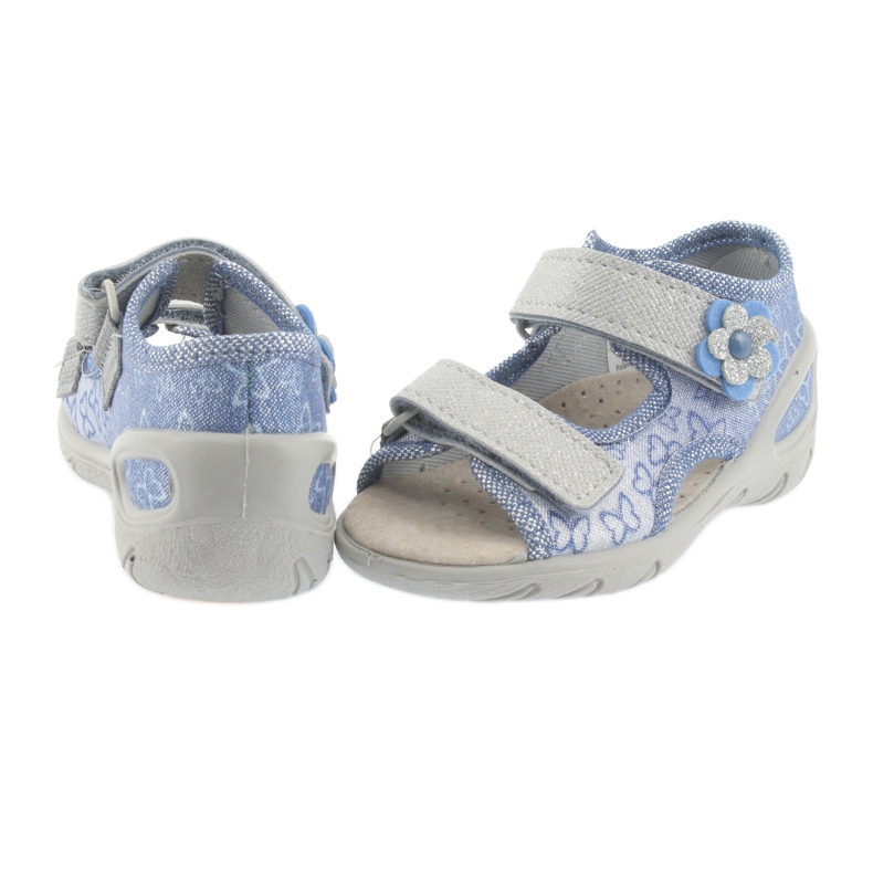 Sapatos infantis Befado pu 065P122 azul cinza 4