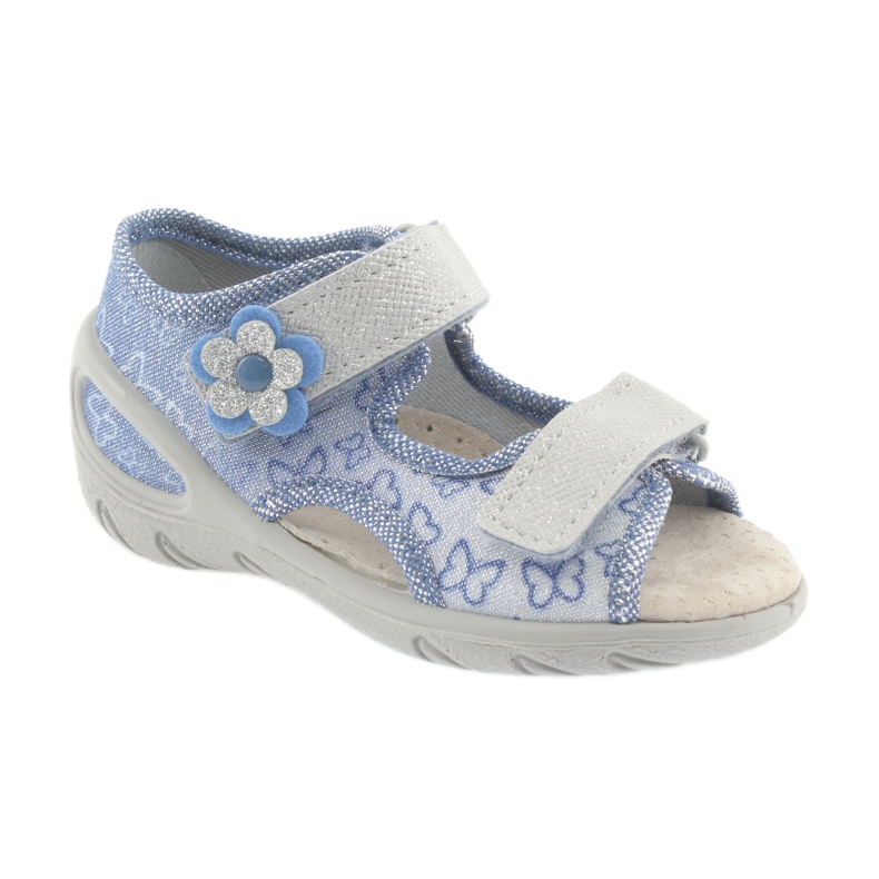 Sapatos infantis Befado pu 065X122 azul cinza 1