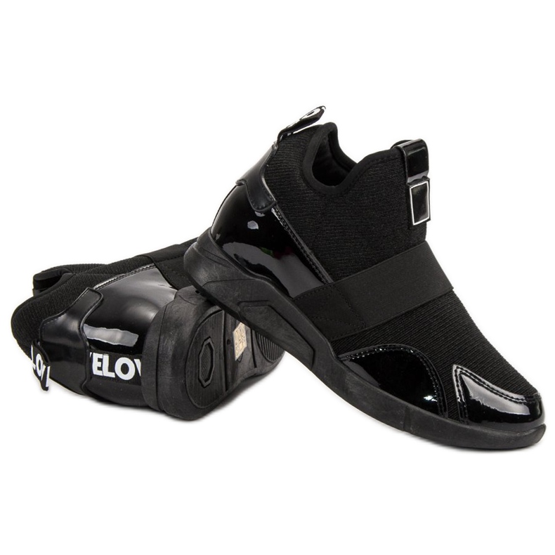 Tênis cunha deslizante preto 1