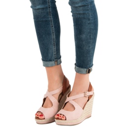 Laura Mode Sandálias de salto alto rosa 1