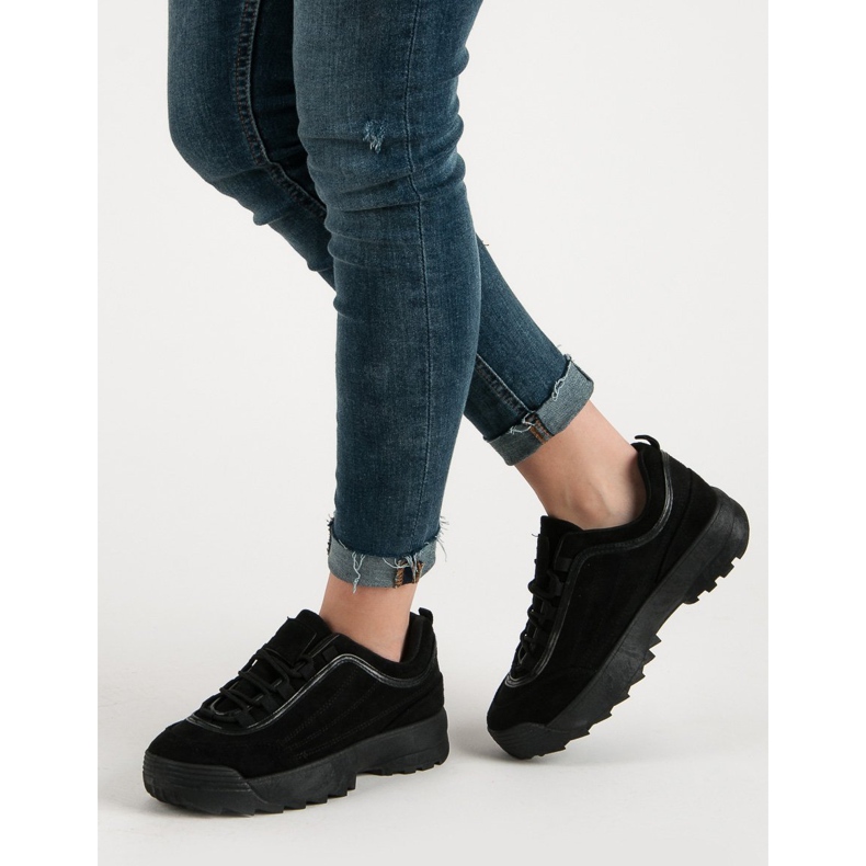 Tênis de camurça preta preto 2