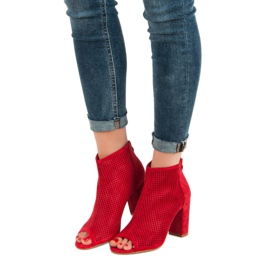 Nio Nio Botas Openwork Open Toe vermelho 1