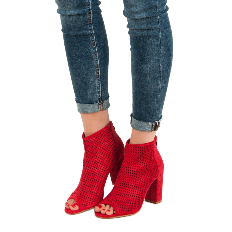 Nio Nio Botas Openwork Open Toe vermelho 1