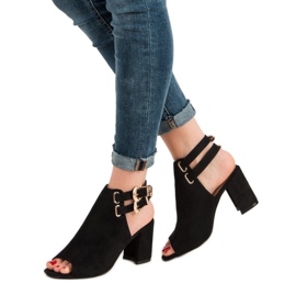 Erynn Sandálias de construção elegante preto 1