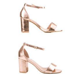 Laura Mode Sandálias de ouro rosa elegantes amarelo 1