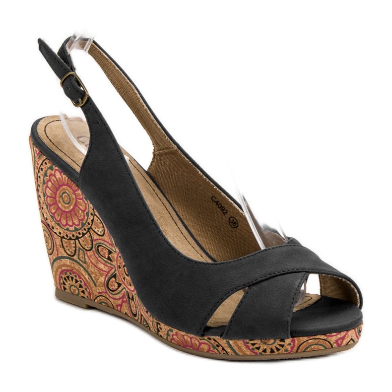 Corina Sandálias étnicas elegantes preto 1