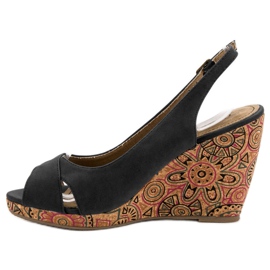 Corina Sandálias étnicas elegantes preto 2