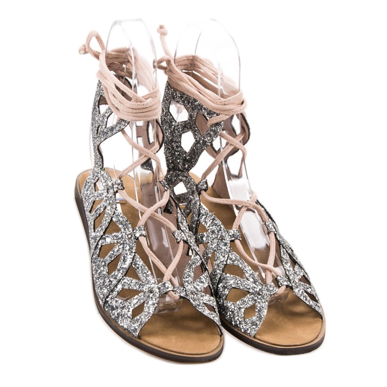 Corina Sandálias brilhantes cinza 1