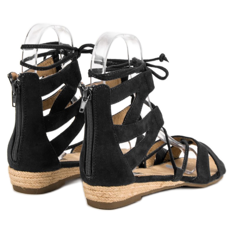 Corina Sandálias Romanas Negras preto 1