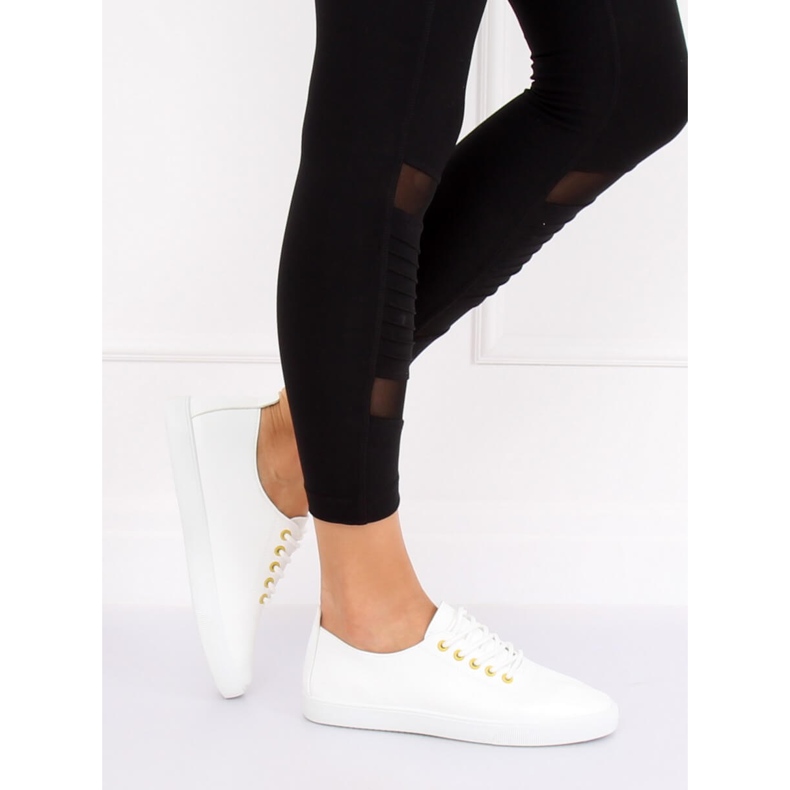 Tênis branco feminino WD009 BRANCO / AMARELO 2