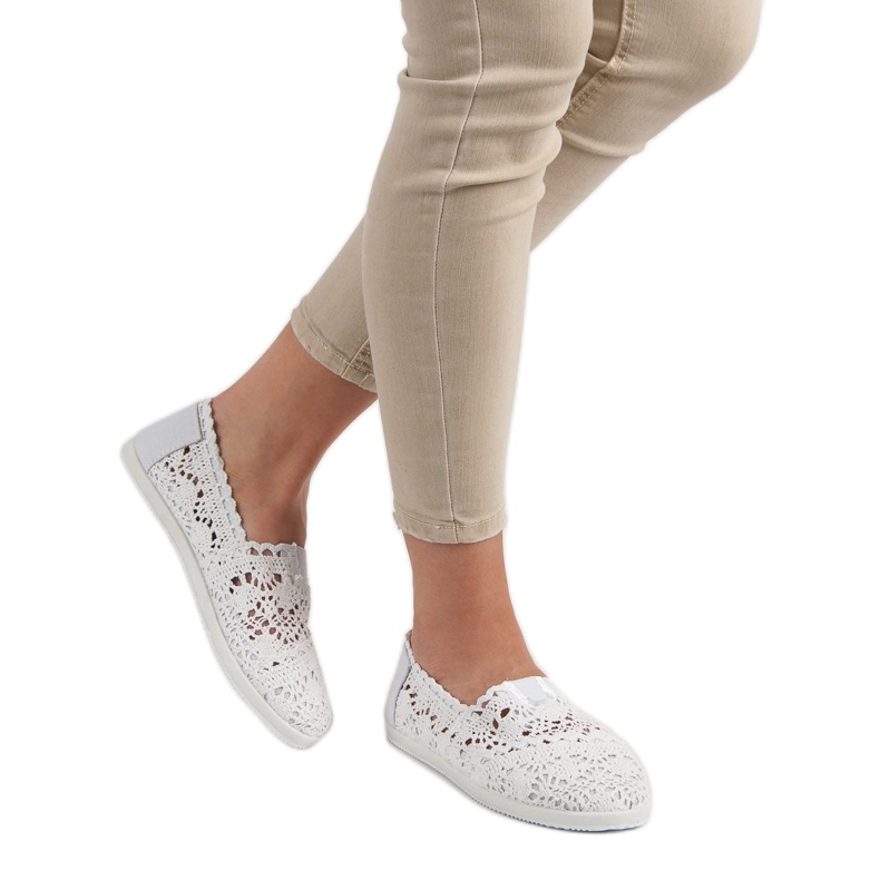 Seastar Slipons de renda branca branco 2