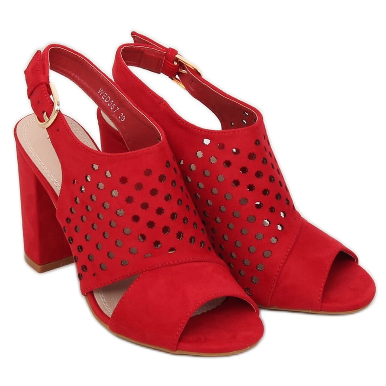 Sandálias vermelhas com orifícios WED557 Rojo vermelho 2 Sandálias vermelhas com orifícios WED557 Rojo vermelho 2