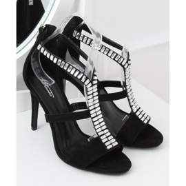 Sandálias pretas de salto alto B-60 Black preto 1