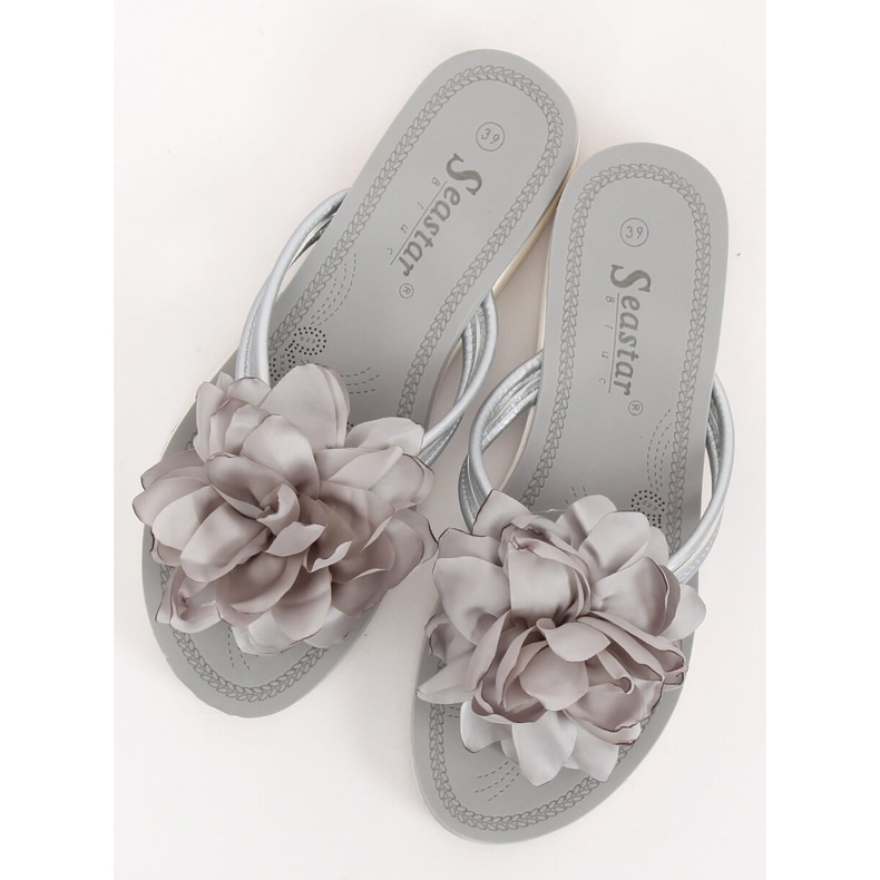Chinelos cinza com uma flor CK103 Gray 2 Chinelos cinza com uma flor CK103 Gray 2