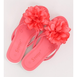 Chinelos com flor rosa coral CK103 2