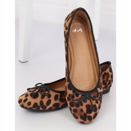 Bailarinas camelo leopardo feminino H9021 Camel castanho 2