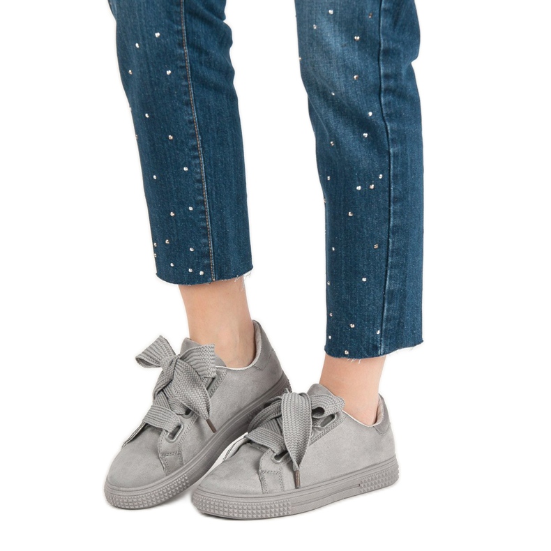 Bella Paris Calçados esportivos de camurça cinza 1