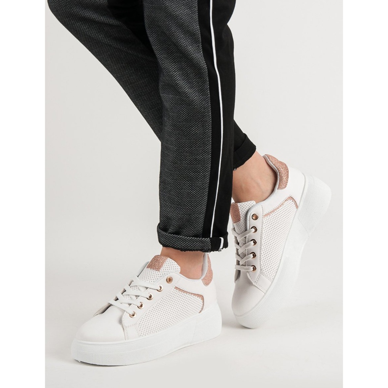 Calçados Esportivos Com Brilho branco 2