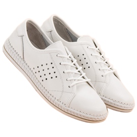Kylie Sapatos de couro com atacadores branco 1