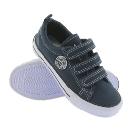 Tênis de velcro azul marinho American Club branco 3