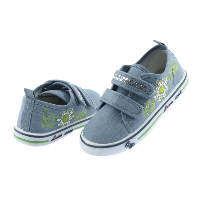 Atletico Calça jeans adora tênis Atlético, inserção de couro azul 4