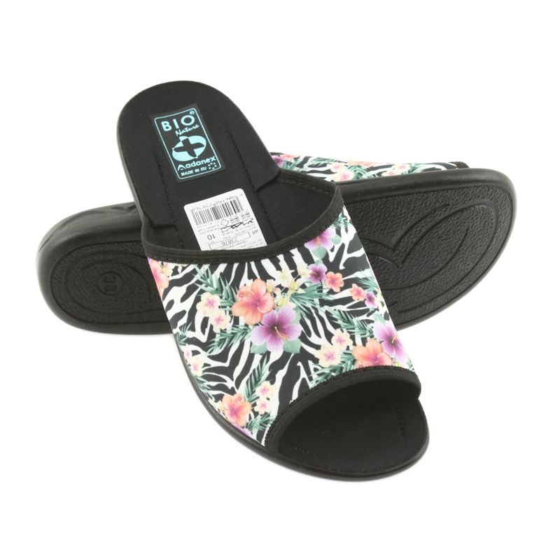 Chinelos femininos zebra Adanex 23876 branco preto multicolorido 4