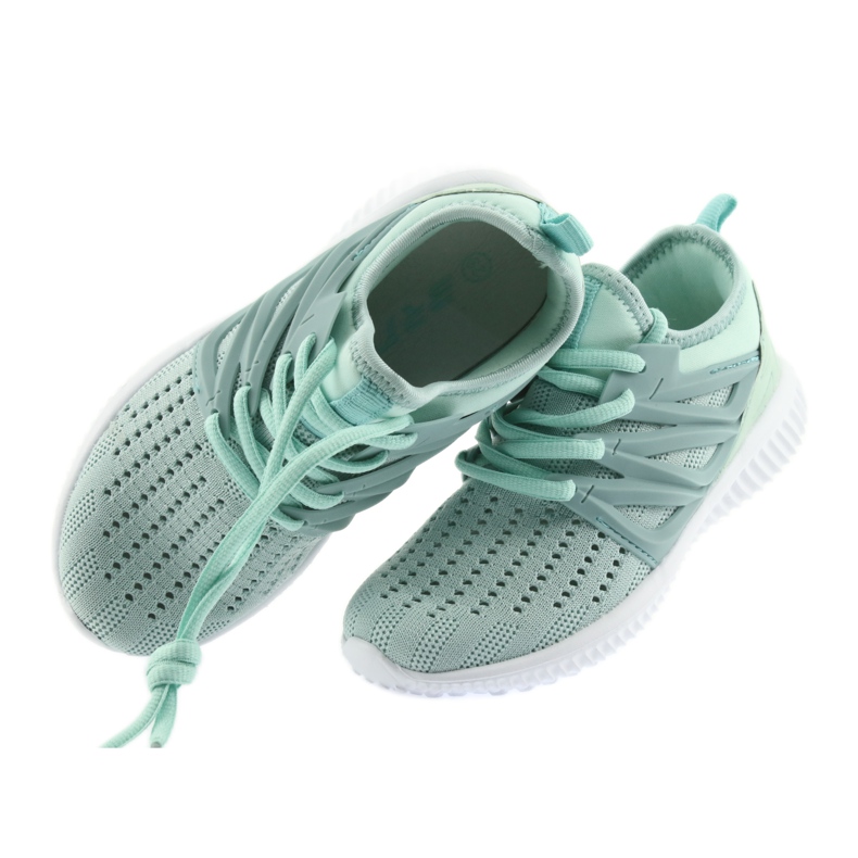 Palmilha de couro Bartek 58114 sapatos esportivos Mint branco verde 5