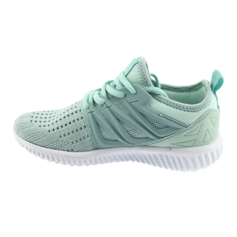 Palmilha de couro Bartek 58114 sapatos esportivos Mint branco verde 2