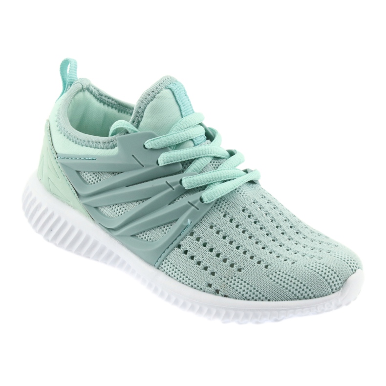 Palmilha de couro Bartek 58114 sapatos esportivos Mint branco verde 1