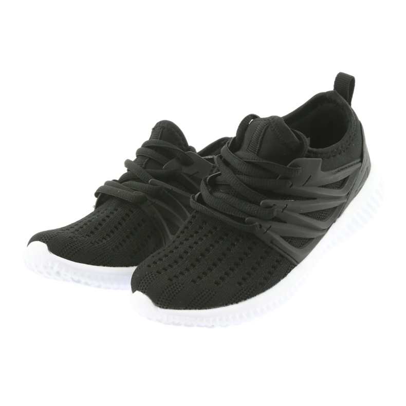 Palmilha de couro Bartek 58114 Sapatos esportivos pretos branco 3