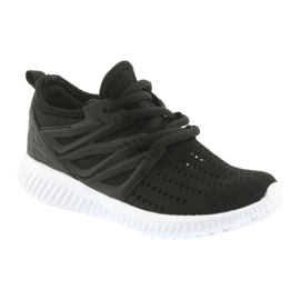 Palmilha de couro Bartek 58114 Sapatos esportivos pretos branco 1