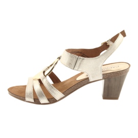 Sandálias femininas Caprice com enfeite 28308 oval dourado 2