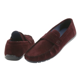 Nikopol Mocassins de couro masculino Borgonha1688 vermelho 5