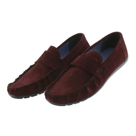Nikopol Mocassins de couro masculino Borgonha1688 vermelho 3