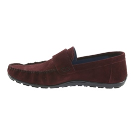 Nikopol Mocassins de couro masculino Borgonha1688 vermelho 2
