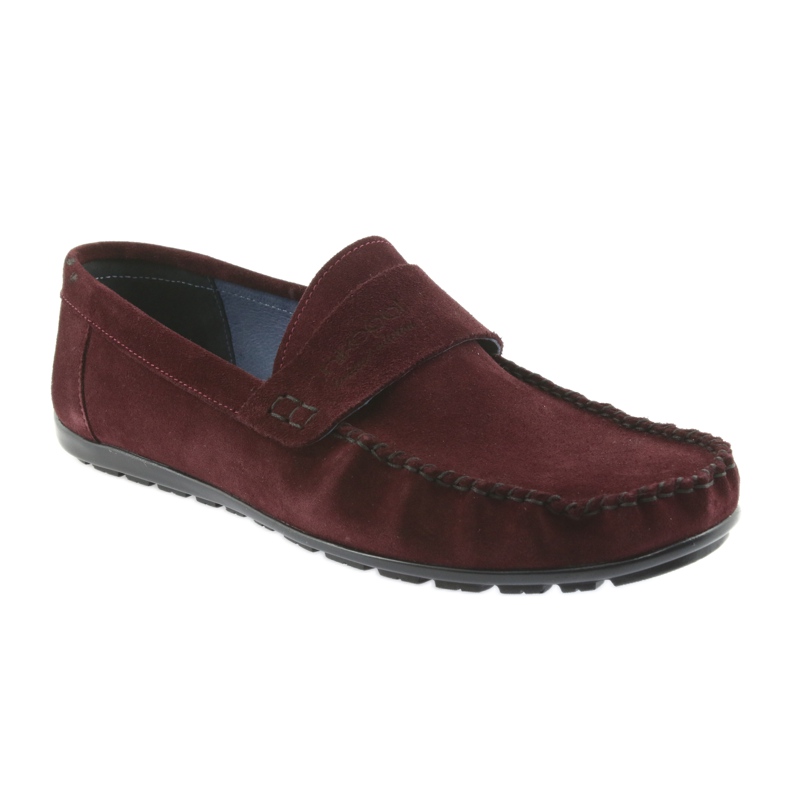 Nikopol Mocassins de couro masculino Borgonha1688 vermelho 1