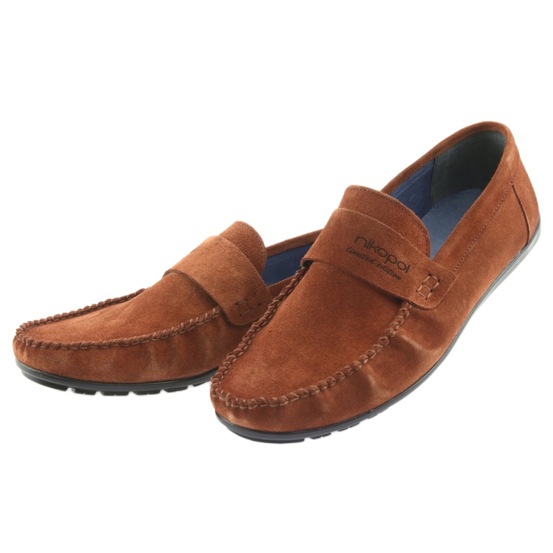 Mocassins camel camurça Nikopol 1688 bege 3